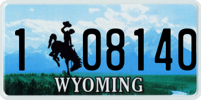 WY license plate 108140
