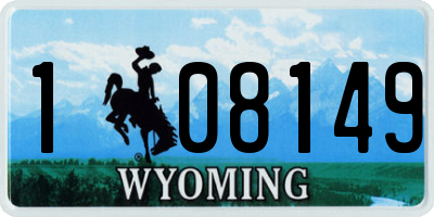 WY license plate 108149
