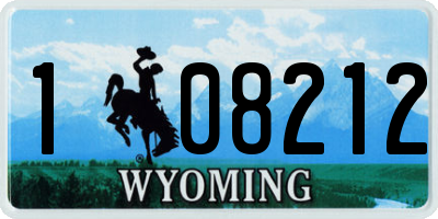 WY license plate 108212