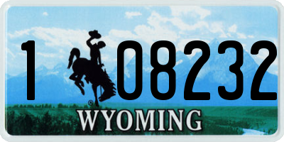 WY license plate 108232