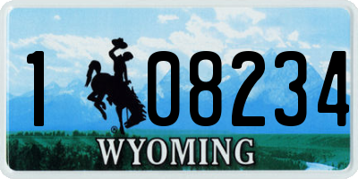 WY license plate 108234