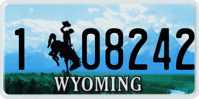 WY license plate 108242