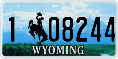 WY license plate 108244
