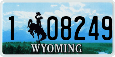 WY license plate 108249