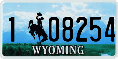 WY license plate 108254