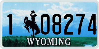 WY license plate 108274