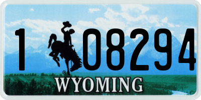 WY license plate 108294