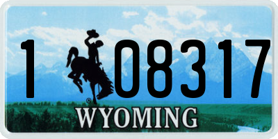 WY license plate 108317