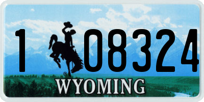 WY license plate 108324