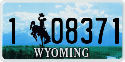 WY license plate 108371