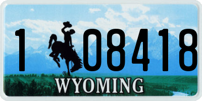 WY license plate 108418