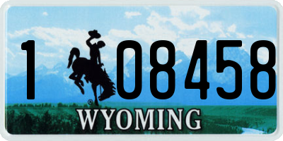 WY license plate 108458