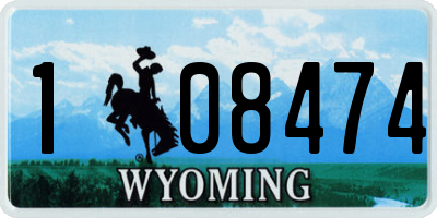 WY license plate 108474