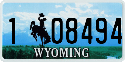 WY license plate 108494