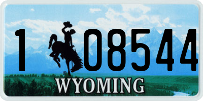 WY license plate 108544
