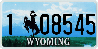 WY license plate 108545