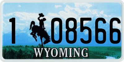 WY license plate 108566
