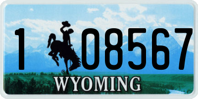 WY license plate 108567