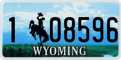 WY license plate 108596