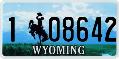 WY license plate 108642