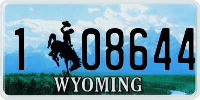 WY license plate 108644