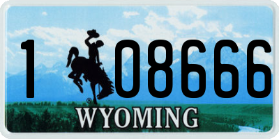 WY license plate 108666