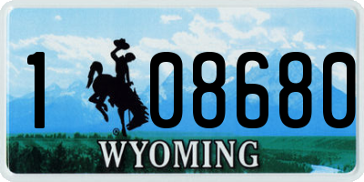 WY license plate 108680