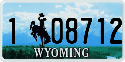 WY license plate 108712