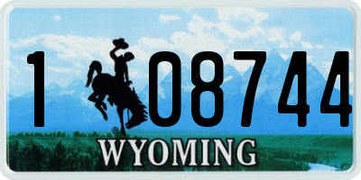 WY license plate 108744