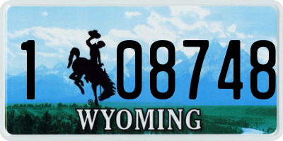 WY license plate 108748