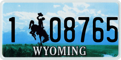 WY license plate 108765