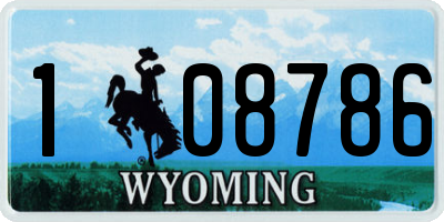 WY license plate 108786