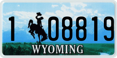 WY license plate 108819
