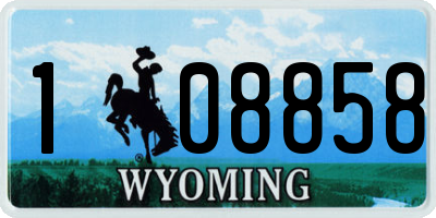 WY license plate 108858