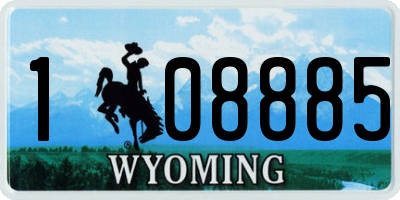 WY license plate 108885