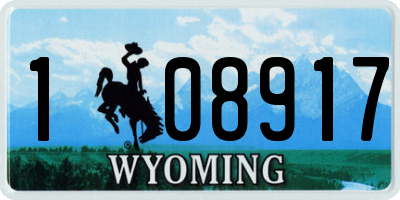 WY license plate 108917