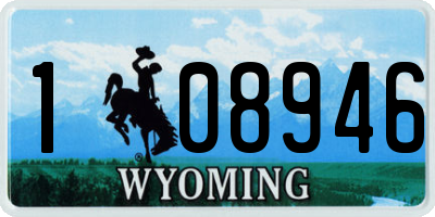 WY license plate 108946