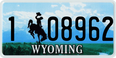 WY license plate 108962