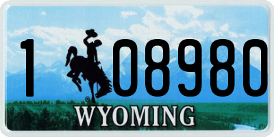 WY license plate 108980