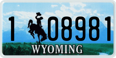 WY license plate 108981