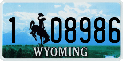 WY license plate 108986