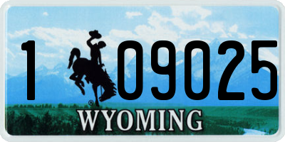 WY license plate 109025