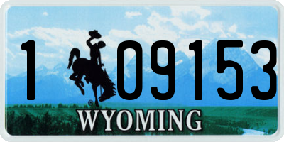 WY license plate 109153