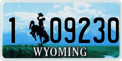WY license plate 109230