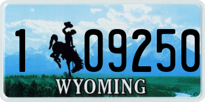 WY license plate 109250