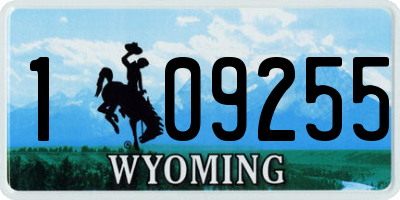 WY license plate 109255