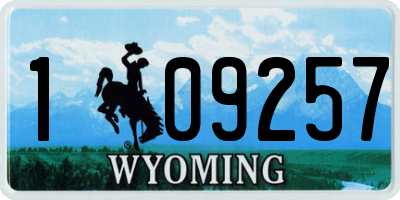 WY license plate 109257
