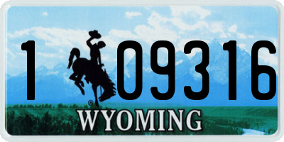 WY license plate 109316