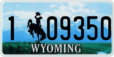 WY license plate 109350