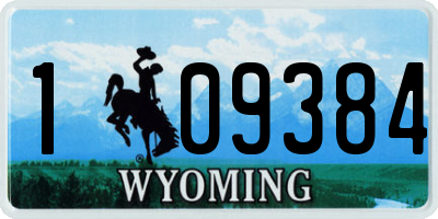 WY license plate 109384